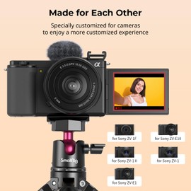 SmallRig Cold Shoe Adapter with Wind Muff Windshield for Sony ZV-1F / ZV-E10 / ZV-1 / ZV-E1 / ZV-1 II, Wind Furry for Light Microphone Attachment - 3526