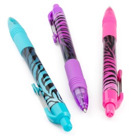 Zebra Z-Grip Smooth - Limited Edition Funky Flame Design - Pack of 9 Assorted Ink Pens with Matching Pencil Case