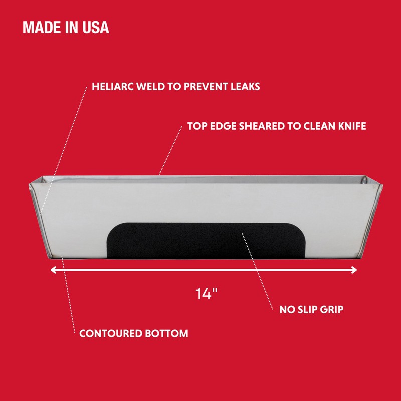 14" Non-Slip Contoured Stainless Steel Heliarc Mud Pan - Advance