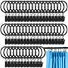 Curtains Ring Clip, Metal Curtain Ring with Hook, Sliding Eyelet