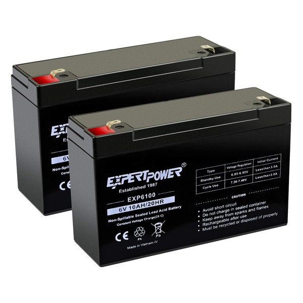 ExpertPower6V 10Ah SLA Rechargeable Battery / 2 Pack