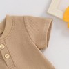 Kuriozud Newborn Baby Boy Summer Clothes Button Short Sleeve Romper