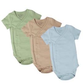 EZDORABLE Organic Cotton Kimono Baby Bodysuit – 3 Pack Newborn Bodysuit Girl & Boy (3-6 months)