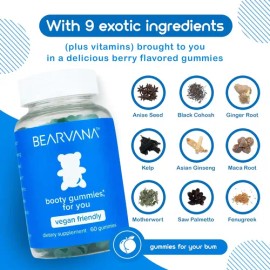 Bearvana Gomitas Azul Booty Gummies Con 60 Gomitas Hecho Usa                                                                                          