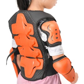 Kelendle Kids Motocross Gear Armor Vest Suit Dirt Bike Protective Gear Children's Chest Spine Protector Child Elbow Knee Pads for Outdoor Racing Riding Skating Snowboarding Skiing Green