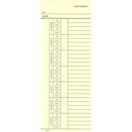 200 Time Cards, Bi-Weekly, 2-Sided, 3-3/8 inch x 9 inch, for Amano, Acroprint, Compumatic, Icon, Lathem, Simplex, and others