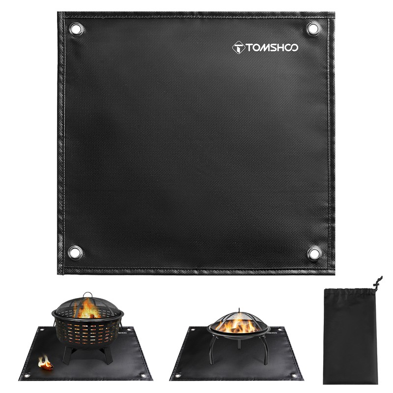 TOMSHOO Under Grill Mat Fire Pit Deck Patio Ember Mat