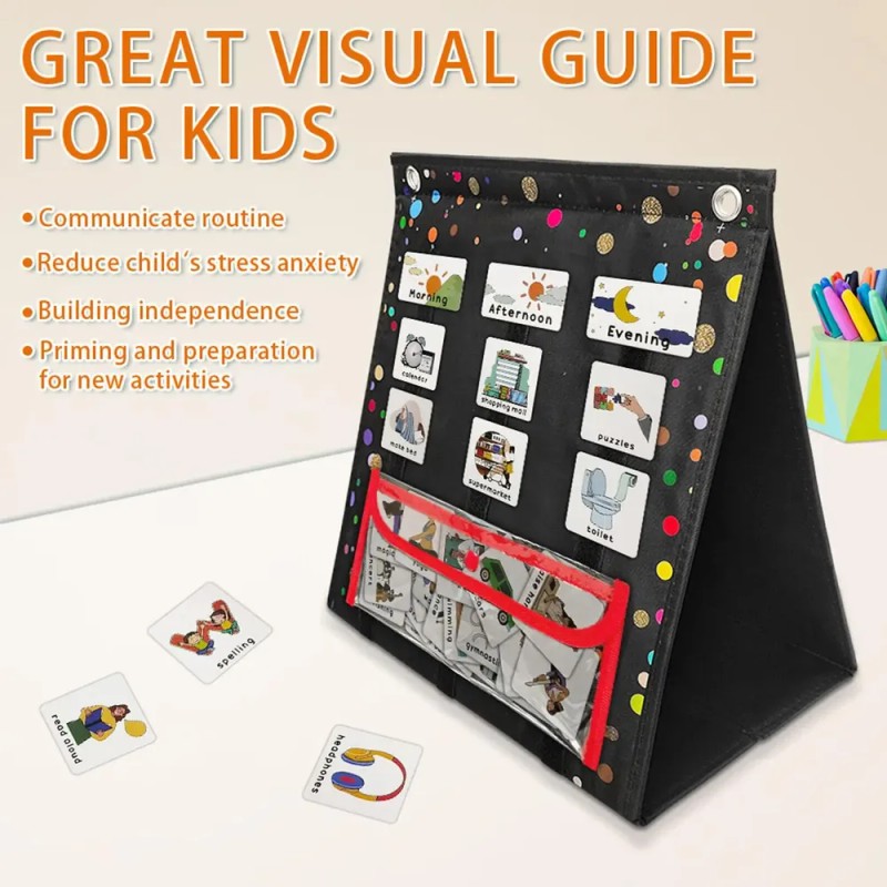 Horario Visual Para Niños Con 63 Tarjetas: Herramienta De