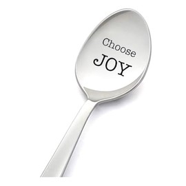 Positive Reminder Gift for Women Men Inspirational Gifts Spoons for Daughter Husband Choose Joy Spoon Mental Health Encouragement Gifts for Friends Teens Engraved Soup Spoons