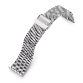MiLTAT 19 mm Quick Release Tapered Milanese Mesh Watch Strap Brushed, silver, Classic