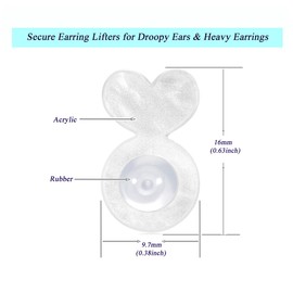 Fomissky-sisa Secure Rubber Earring Backs for Droopy Ears, Earring Lifters Heavy Earring Support Backs, Acrylic Plastic Earring Backs Replacements