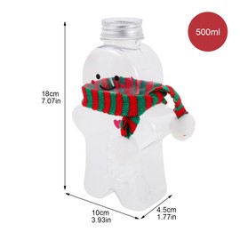 Cabilock Set of 10 Christmas Reusable Pieces Juice Bottles for Filling Smoothie Christmas Gingerbread Man Bottles with Scarf Empty Milk Bottles (500 ml)