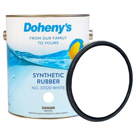 Doheny's Pro-Grade Synthetic Rubber Self-Priming Swimming Pool Paint | Can Be Used Over Both Chlorinated Rubber and Synthetic Rubber Surfaces | VOC Compliant| White | 1 Gallon
