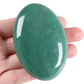 XIANNVXI 2.4 Inch Large Crystals Green Aventurine Stone Natural Worry Stones Gemstones Crystal Stone Polished Oval Palm Bag Stones Massage Reiki Healing Stone 1 Piece