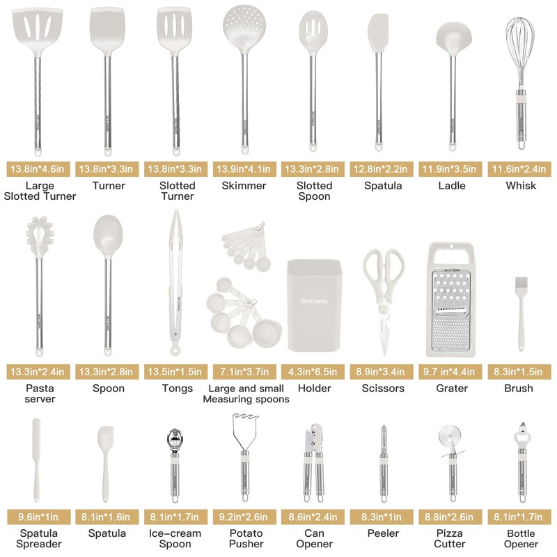 Kitchen Utensil Set-Silicone Cooking Utensils-33 Kitchen Gadgets & Spoons for