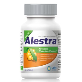 Cholesterol Support Supplement with Niacin, Plant Sterols, Policosanol, Guggul Extract and Garlic. Vegan, Naturally Maintains Healthy Cholesterol Levels and Powerfully Promotes Heart Health - Alestra