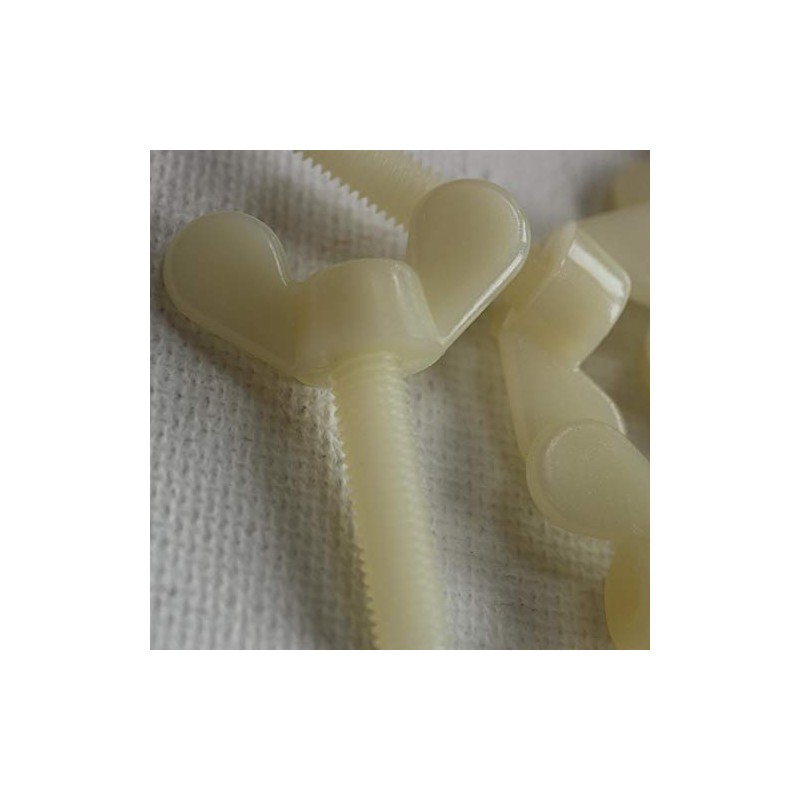 50 Tornillos de Mariposa de Nylon, M5 x 20 mm,