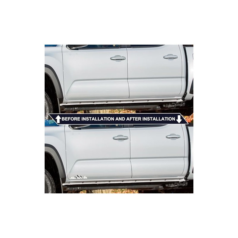 Snow Mountain Tree Emblem for Car, 2 Pcs 7 Inch
