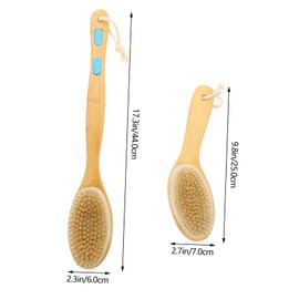 PACKOVE 2pcs Handle Bristle Shower Brush for Exfoliating and Deep Cleaning Skin Back Scrubber for Bathing and Comfortable Bathing Tool