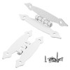 Waziaqoc 2Pcs H Cabinet Hinge, White Offset Hinge Hammercraft Flush