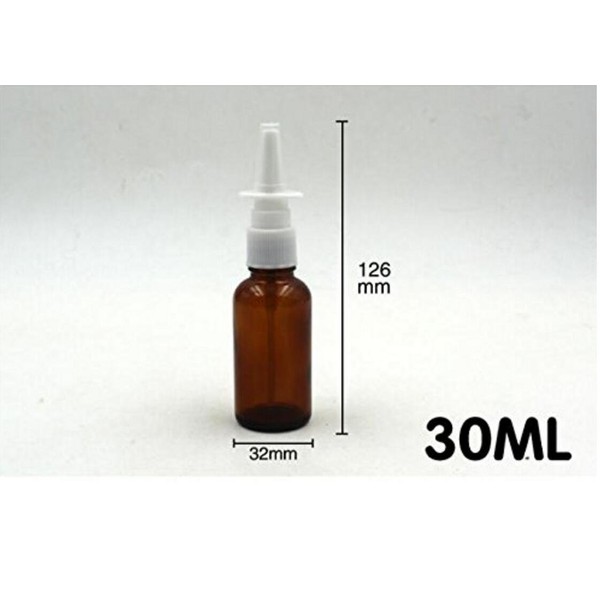 30ml 6PCS /1 Ounce Amber Glass Empty Nasal Sprayers Bottle
