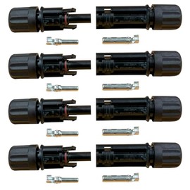 electrosmart 4 x Pairs of Solar Panel Cable Connectors for 4mm2 and 6mm2 Solar Panel PV Cable Male Female Waterproof Crimps compatible with MC4