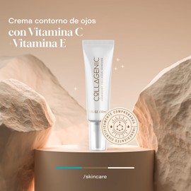 Crema Contorno de Ojos 30 ml Acido Hialuronico, Colageno Hidrolizado - COLLAGENIC Skin Care Crema Facial Hidratante Antiarrugas Corrector de Ojeras para Bolsas, Líneas de Expresión y Patas de Gallo