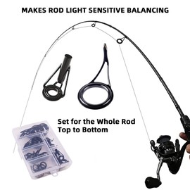 35pcs Fishing Rod Repair Kit Ceramic High Carbon Steel Fishing Rod Guides