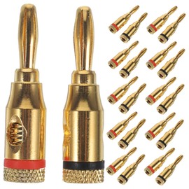 TEHAUX 12 Pairs Banana Plug Connectors for Speakers Plated Audio Jack Replacement Sturdy and Easy to Insert for Reliable Sound System Connection Total Plugs