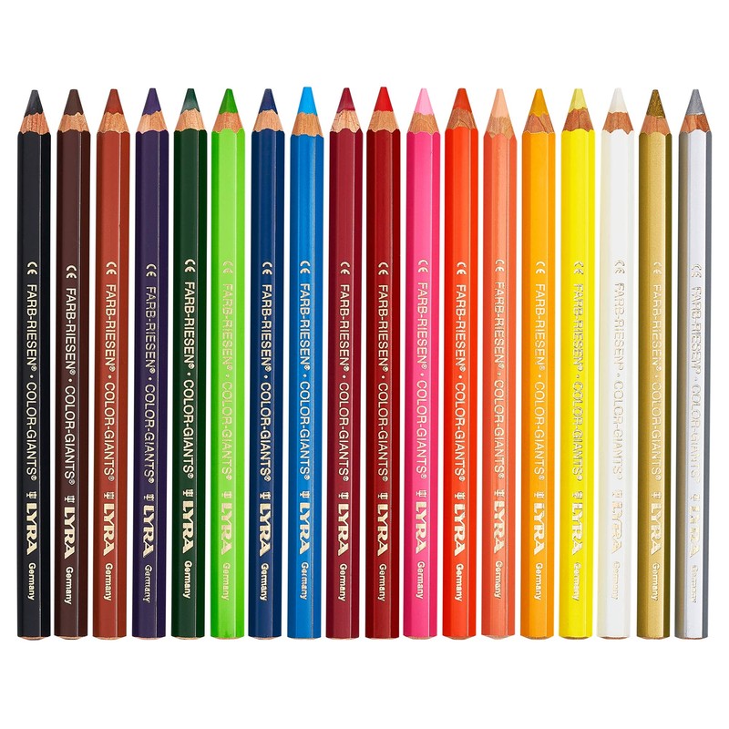 LYRA Colour Giants, Wooden Coloured Pencils, Hexagonal, Jumbo, Varnished, 6.3