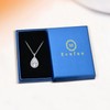 EONFUN 2.5CT Pear Moissanite Pendant Necklace for Women (Silver)