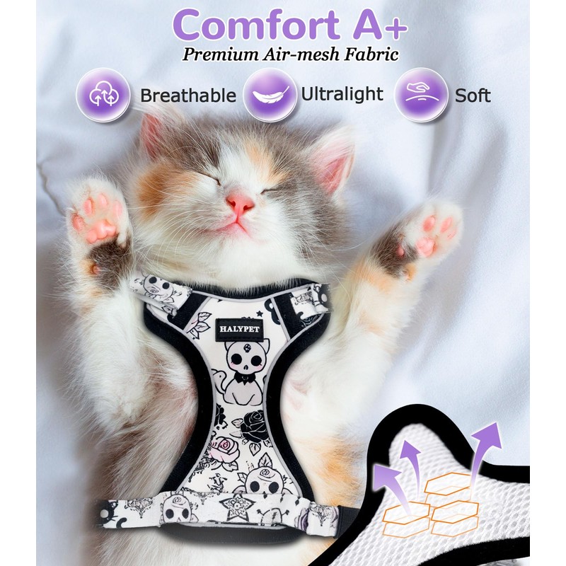 Halypet Cat Harness and Leash Set for Walking, Escape Proof