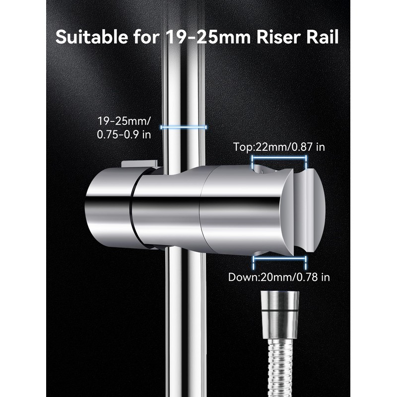 Magichome Shower Head Holder for 19-25MM Riser Rail, Adjustable Shower