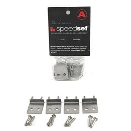 Speedset Stainless Steel Panel Clips for 3" and 4" Horizontal Track for No Mortor Glass Block System Installation- 4-Pack