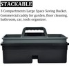 3-Compartment Plastic Cleaning Caddy Basket – Stackable Large Commercial Quality