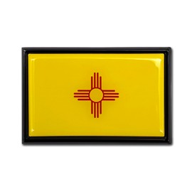 New Mexico State Flag Black Metal Car Emblem