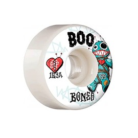 Bones Boo Voodoo V4 Wide 103A Skateboard Wheels White 55mm