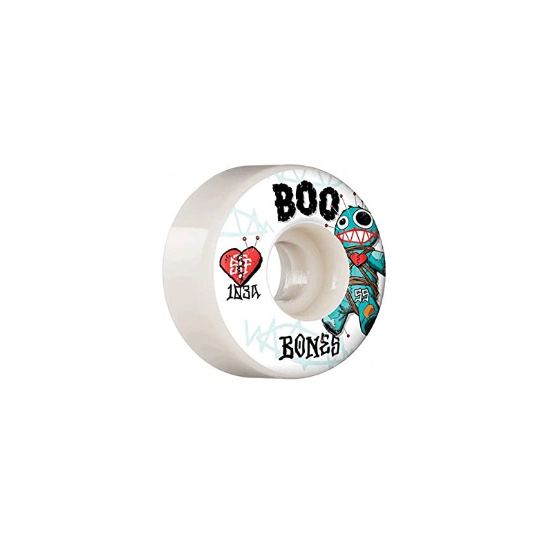 Bones Boo Voodoo V4 Wide 103A Skateboard Wheels White 55mm