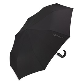 Esprit Men's Pocket Umbrella Easymatic Round Hook Handle - Gents Black, black