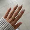 Black Dot Press On Almond Nails 16 Sizes 32pcs Short
