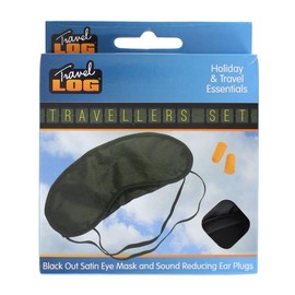 PMS SATIN TRAVELLERS EYE MASK + EAR PLUGS IN PRTD COLOUR BOX