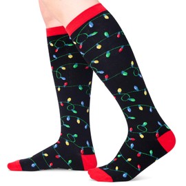 Zmart Christmas Gifts Stocking Socks For Women - Secret Santa Socks Xmas Stocking Stuffers For Teen Girls, Light Knee High Socks