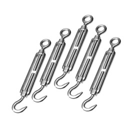 M4/M5/M6 Turnbuckle 304 Stainless Steel Hook & Eye Turnbuckle Light Duty Wire Rope Tension (M4)