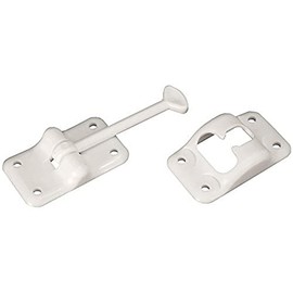 RV Designer E233 Entry Door Holder - T-Style RV Door Holder 3-1/2" White - Durable Plastic for Camper/RV Doors - Easy Install with Plunger & Screws - Top RV Accessories
