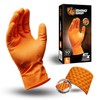 RHINO GRIP Nitrile Gloves - Disposable Gloves, Diamond Grip Orange
