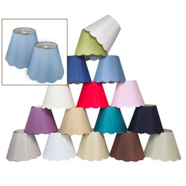 Royal Designs, Inc. Set of 2 Round Scalloped Bottom Medium Lamp Shade for Table Lamp, Spider Fitter, 7 x 13 x 10 in, Blue, 2 Pack