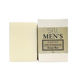 Seoul Naturals Men's Earthy Cedarwood and Sandalwood Soap Bar, k beauty, 4 oz