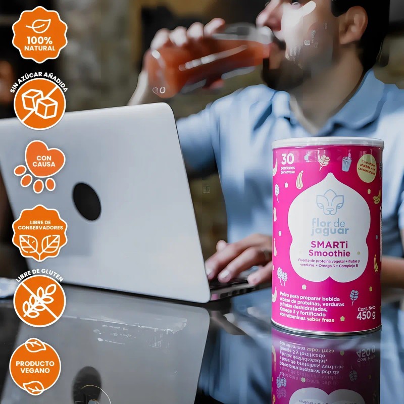 Flor De Jaguar Smarti Smoothie 450 G Bebida En Polvo