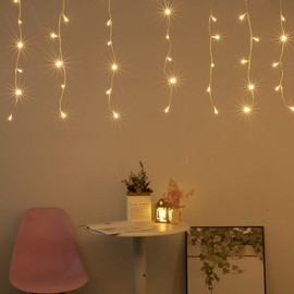 Curtain String Light LED Icicle String Light Transparent Strand 8 Modes Waterproof Indoor Outdoor Home Decorative Lights