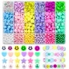 840Pcs Acrylic Heart Star Candy Bead Smile Face Beads Round